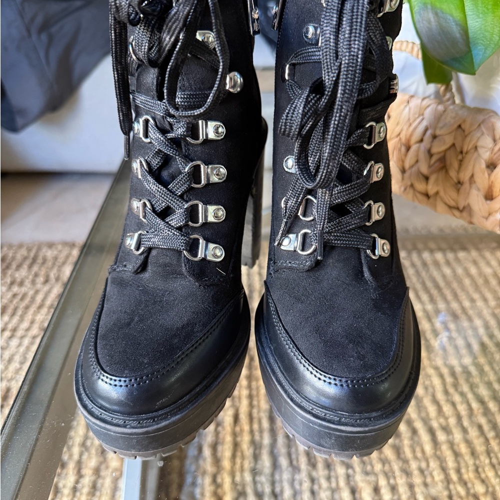 JLO Black Women's Lace-Up Boots SIZE 6.5